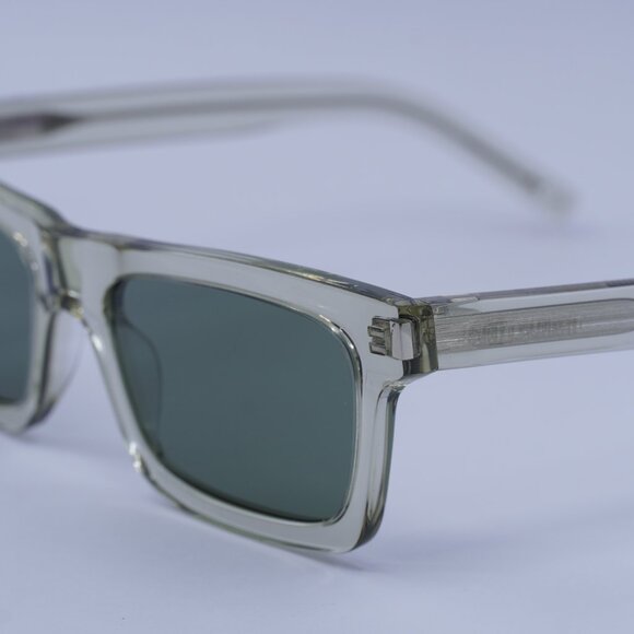 Saint Laurent SL461 BETTY 015 Sunglasses Green Rectangle Frame, Green Lenses - Picture 13 of 13